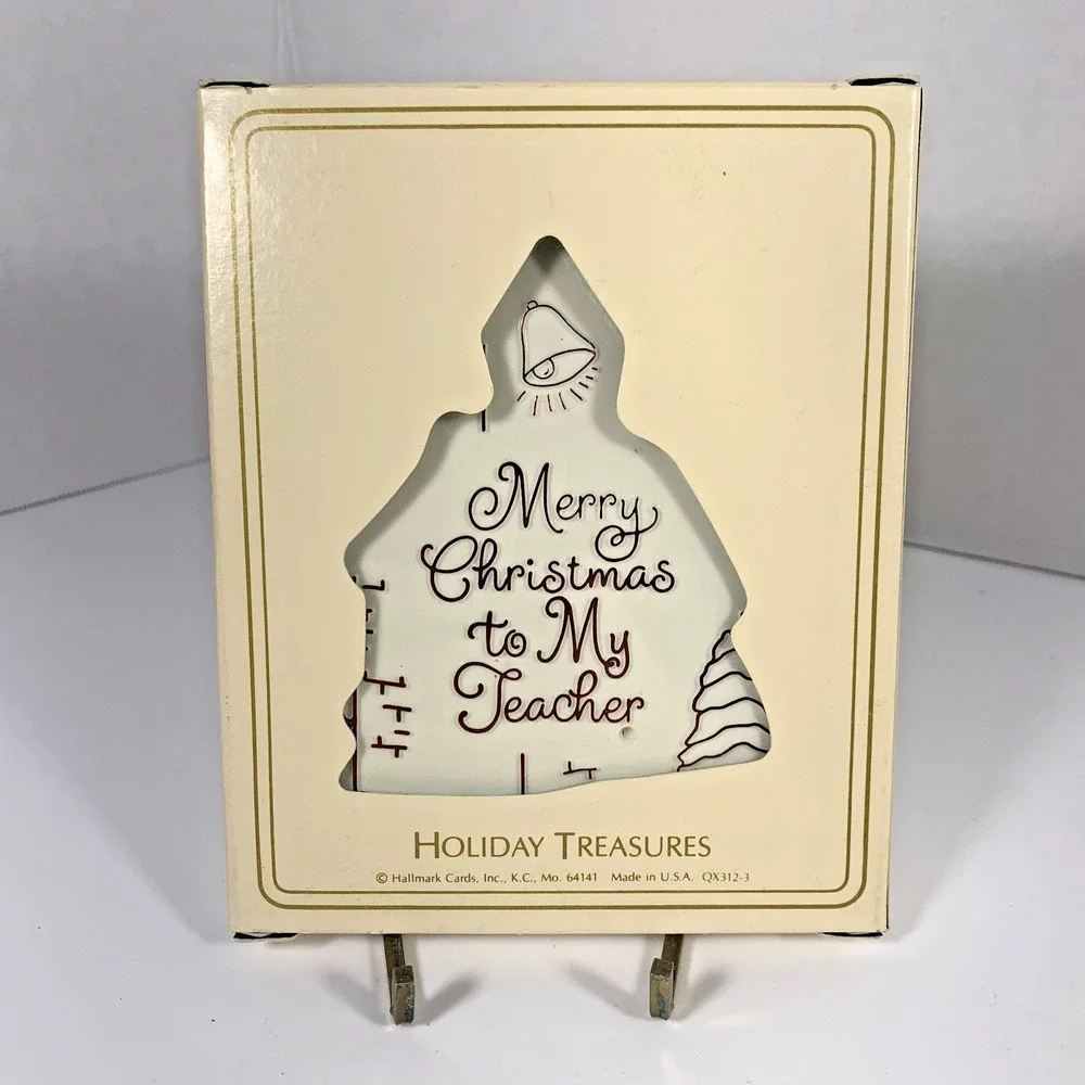 Hallmark 1982‎ Teacher Photo Holder Schoolhouse Frame Christmas Ornament